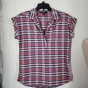 Outdoor Research Cap Sleeve Plaid Shirt Size Small Hiking Camping pink Blue